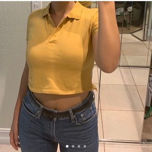 Cropped polo top